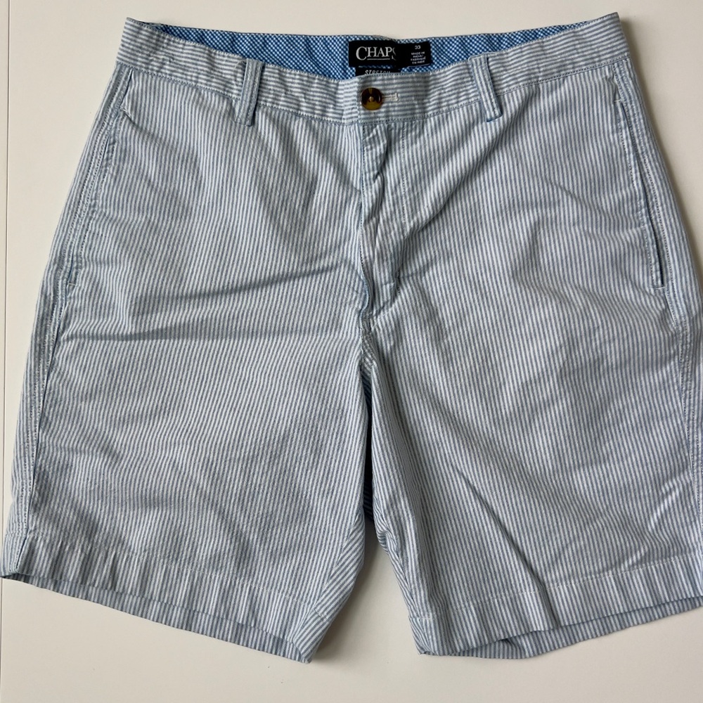 Chaps Light Blue Pinstriped Men's Shorts